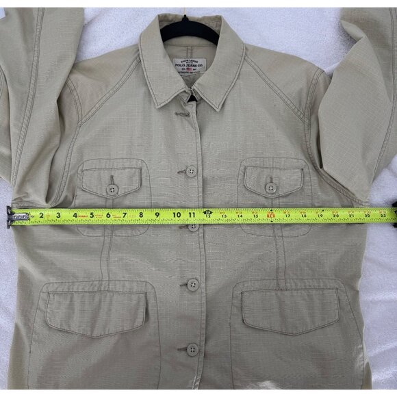 Ralph Lauren Polo Jeans Co. Beige Ripstop Button-Up Utility Jacket - Picture 10 of 15